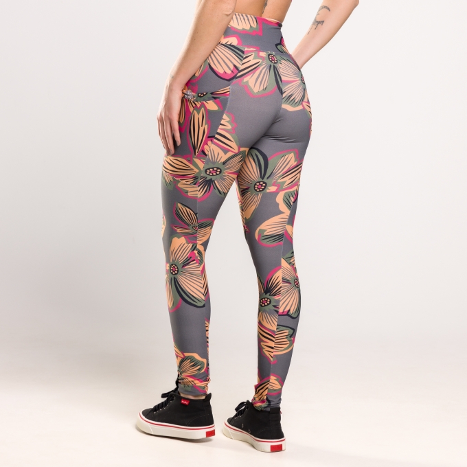 Calça Legging Print Estampada com Bolsos