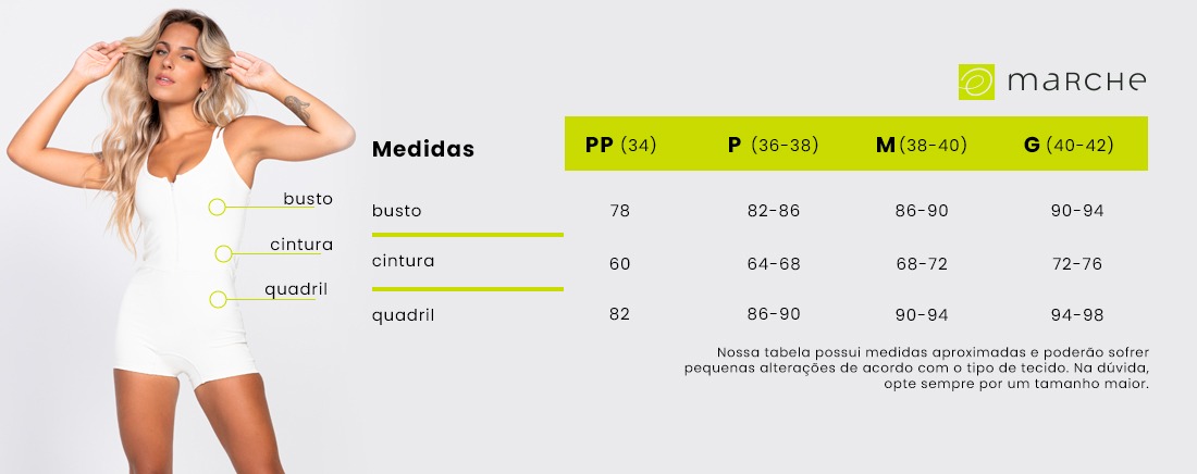 Tabela de medidas