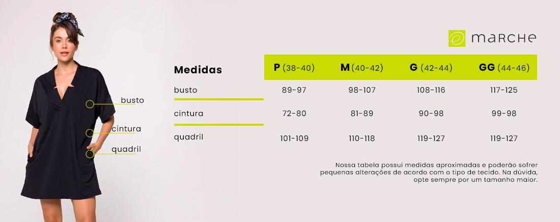 Tabela de medidas